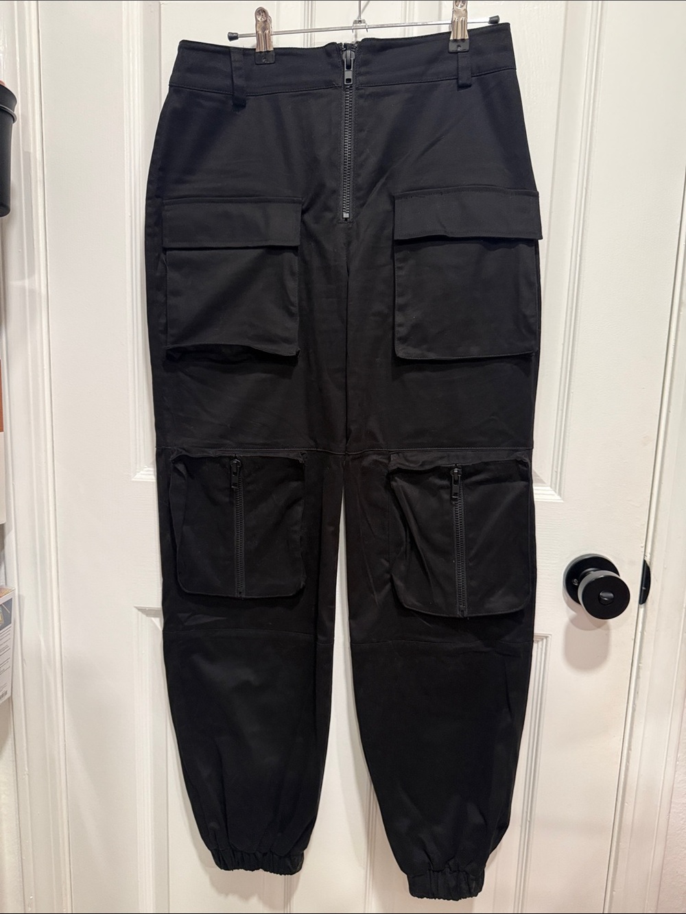 POSTER GIRL Black Cargo Jumpsuit-Style Pants with Multi Pockets